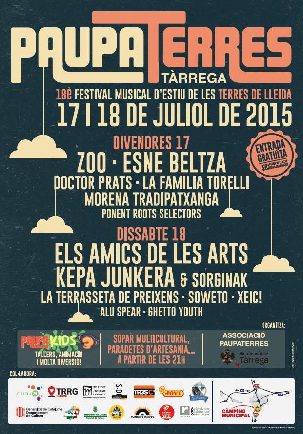 13 formacions musicals participaran a la divuitena edició del Festival Paupaterres de Tàrrega