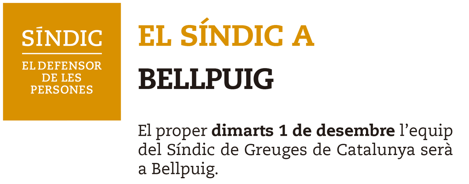 El Síndic de Greuges atendrà consultes el proper 1 de desembre a Bellpuig