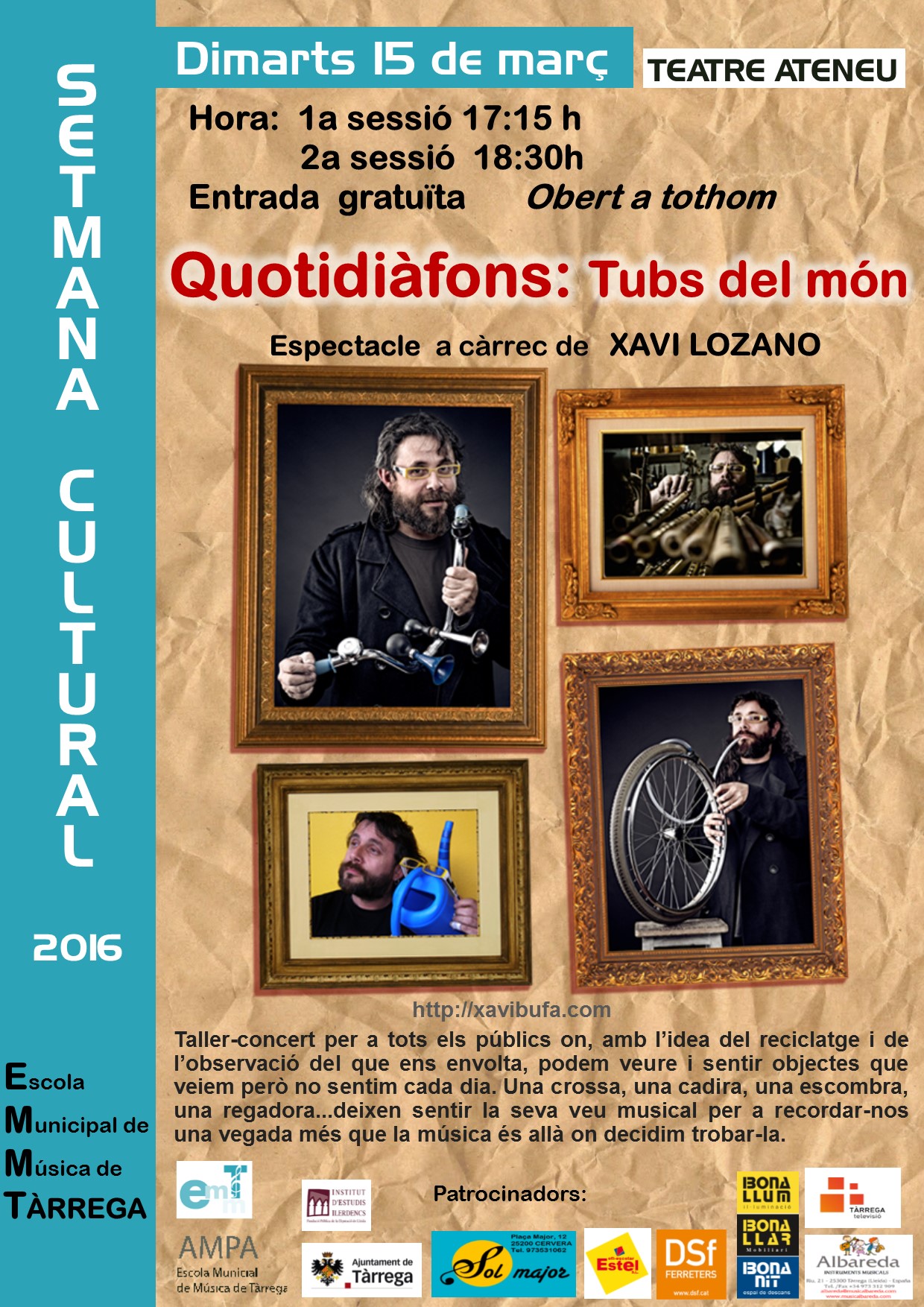 Quotifiàfons: Tubs del Món, avui dimarts a la Setmana  Cultural de l’Escola Municipal de Música de Tàrrega