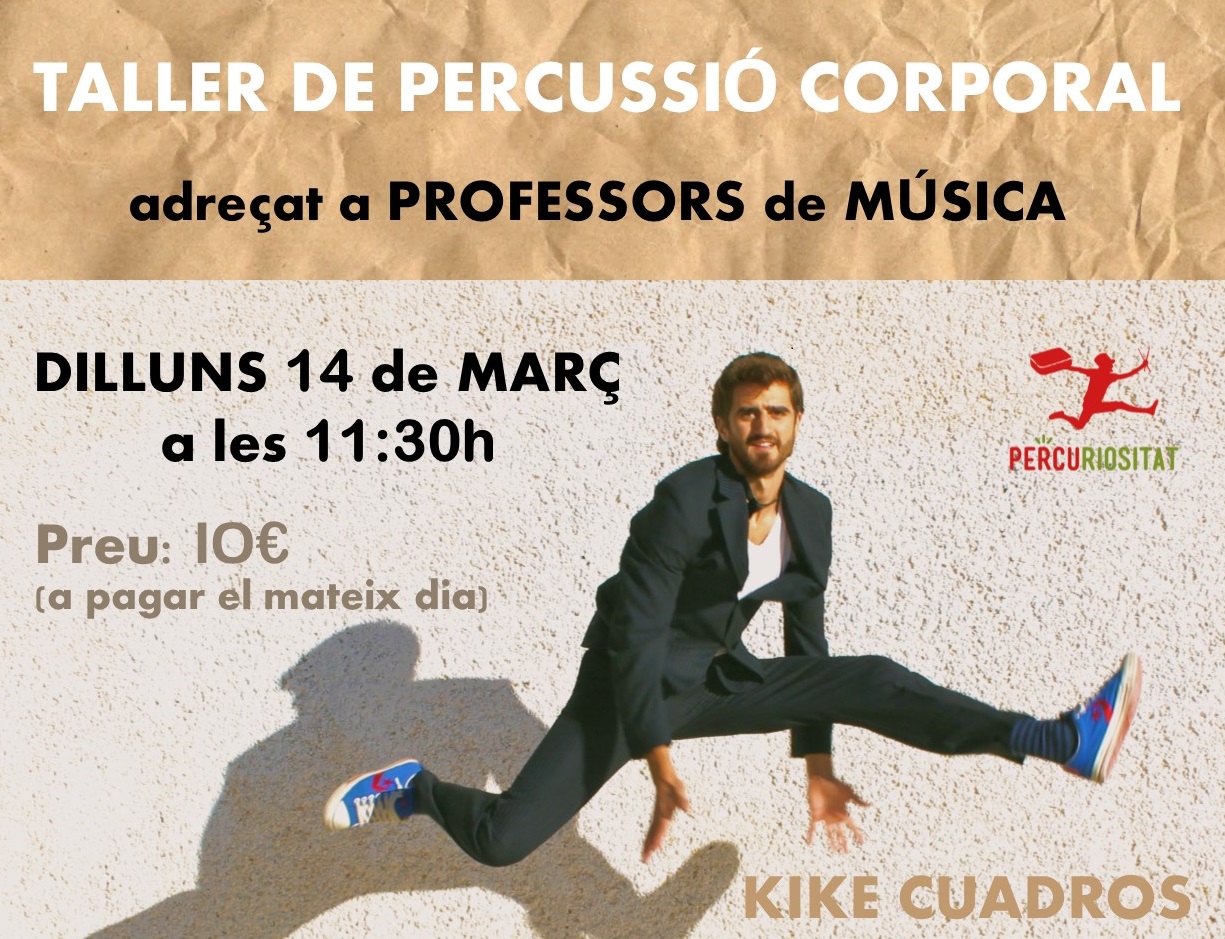 Kike Cuadros ofereix a Tàrrega un taller de Percussió Corporal per a professors de música
