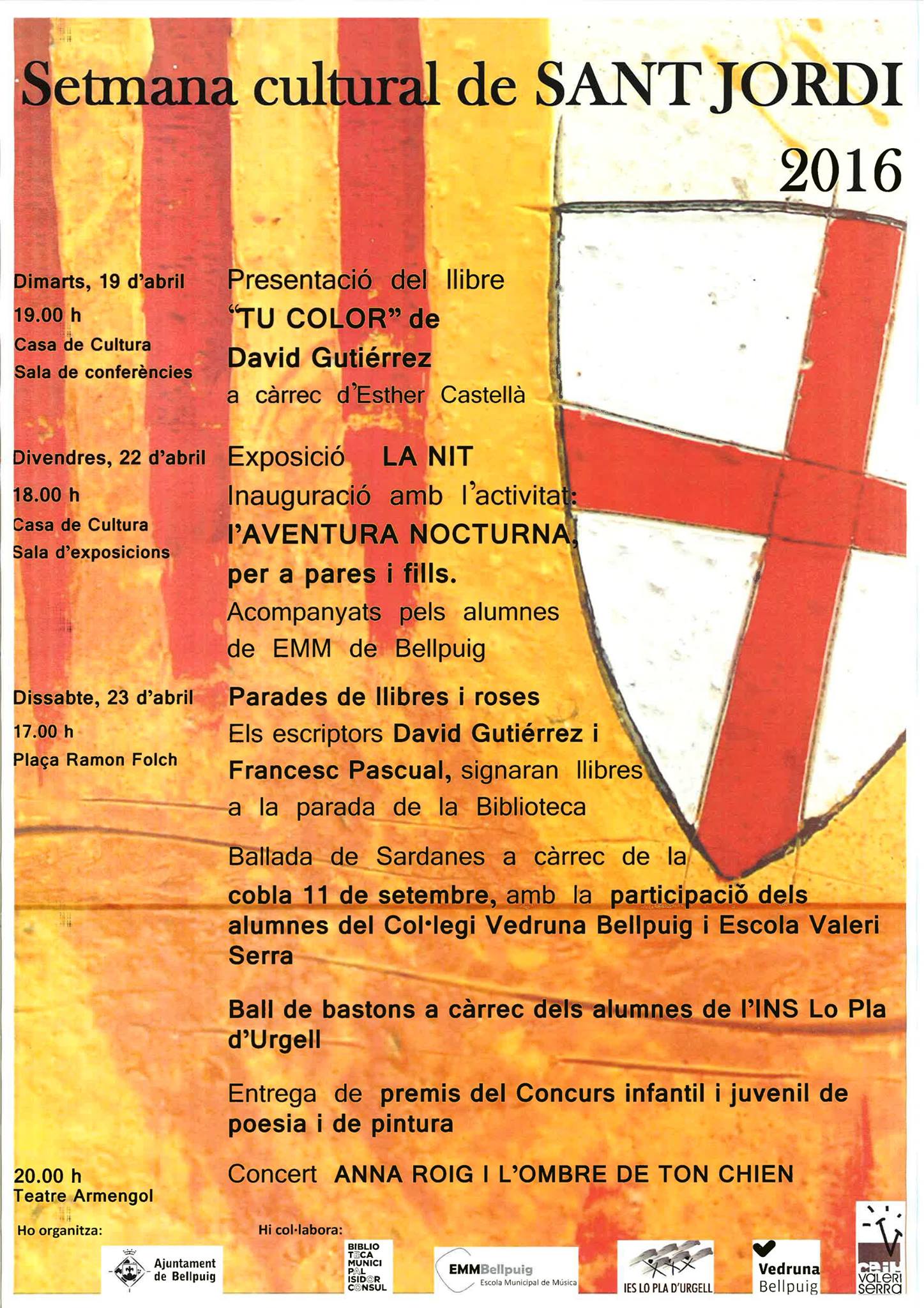 Bellpuig celebra una setmana cultural per Sant Jordi