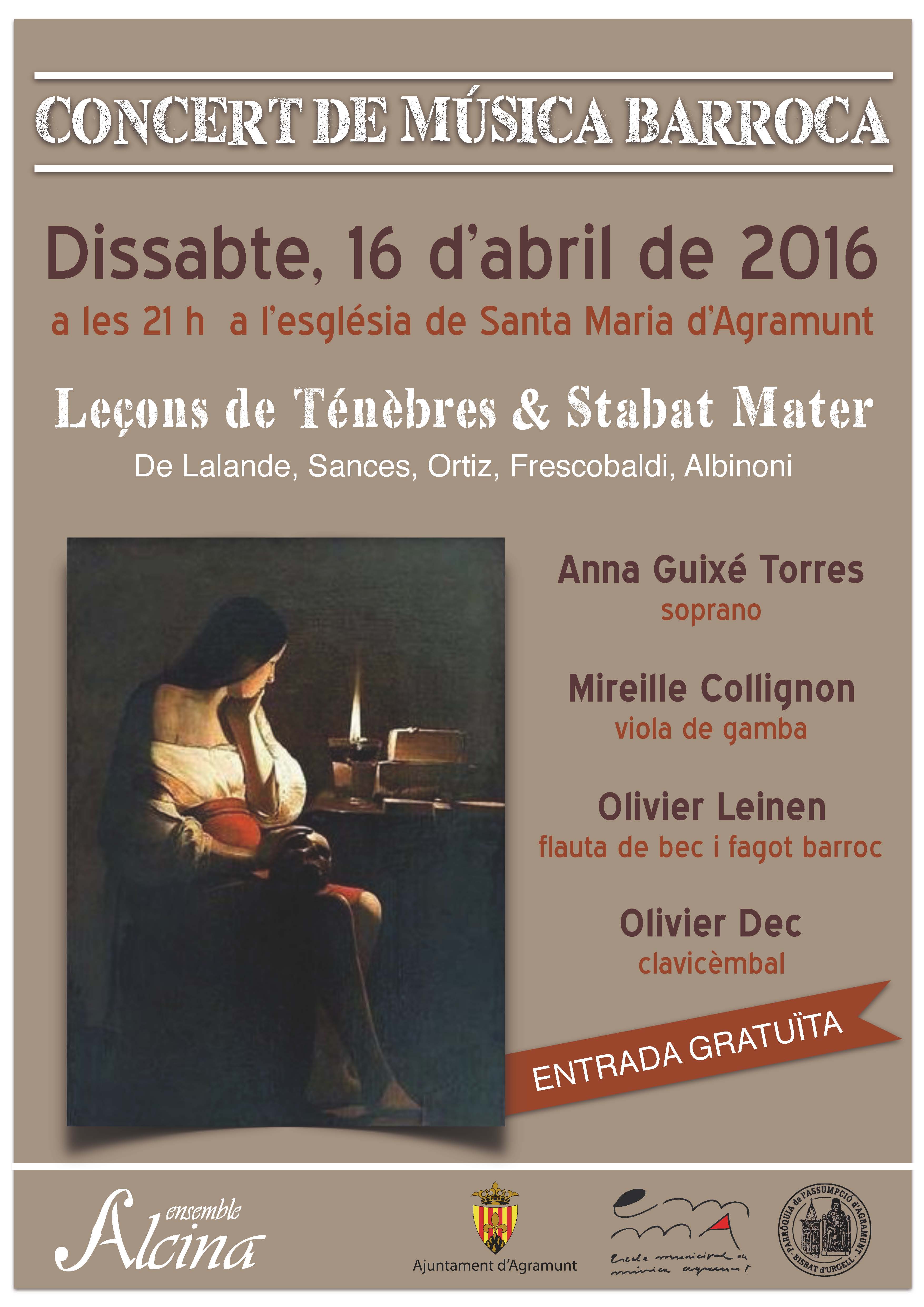 Música antiga a esglésies de Castellserà, Agramunt i Lleida  de la mà de l’agrupació francesa Ensemble Alcina
