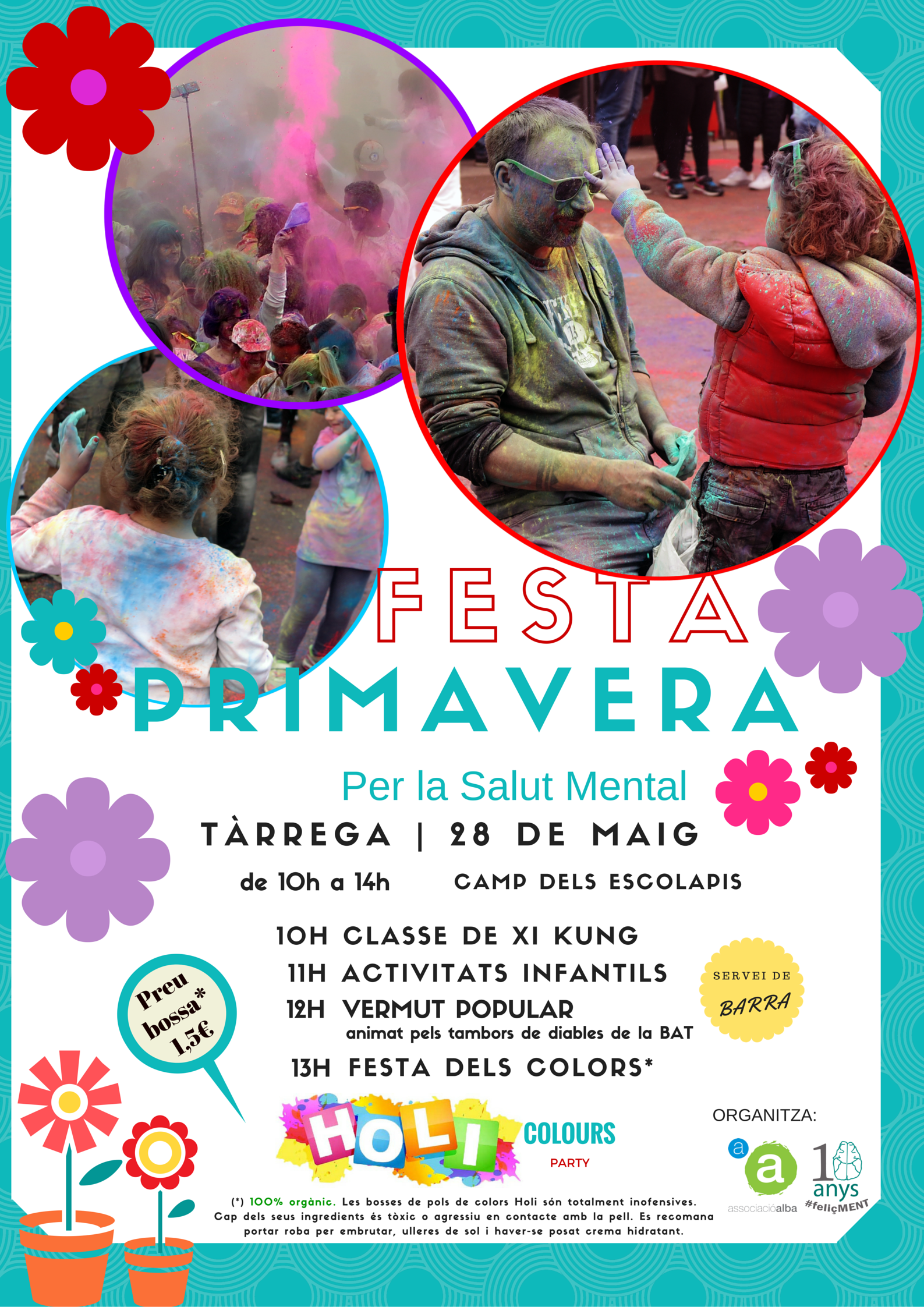 L’Associació Alba organitza un “holi” a la Festa de la Primavera per la Salut Menta