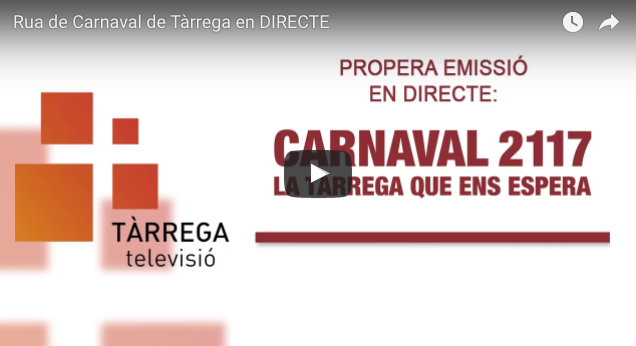 Reviu el Directe de la Rua del Carnaval de Tàrrega “Carnaval 2117. La Tàrrega que ens espera”