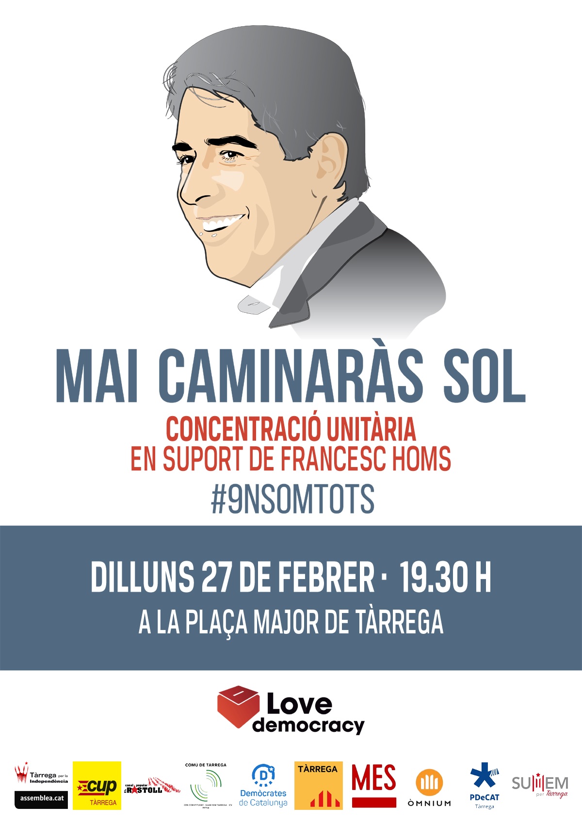 La “Comissió Companys” de Tàrrega fa una crida per donar suport a Francesc Homs