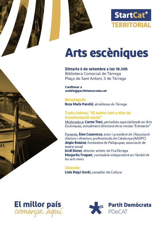 El PDeCAT organitza a Tàrrega una taula rodona sobre arts escèniques amb la presència del conseller de Cultura