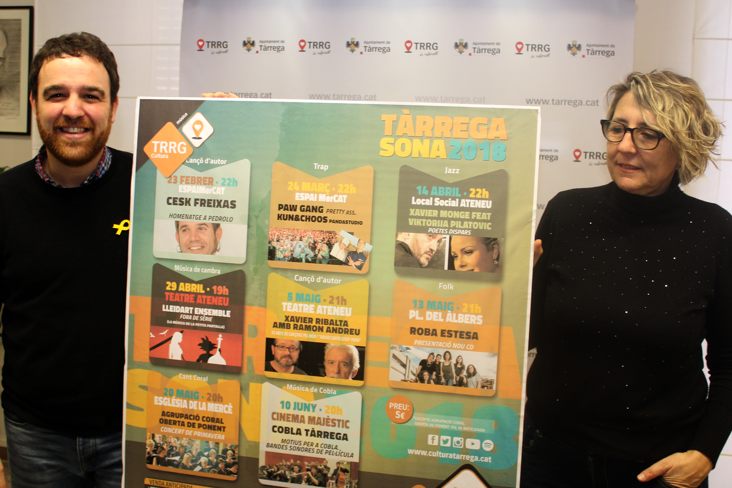 El cicle de concerts Tàrrega Sona 2018 oferirà fins al juny 7 propostes representatives del jazz, folk, clàssica, cançó d’autor i trap