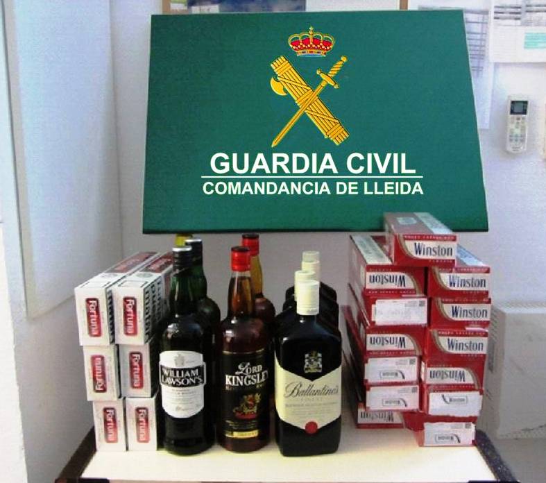 Comissen a Guissona tabac de contraban i alcohol per valor de mil euros