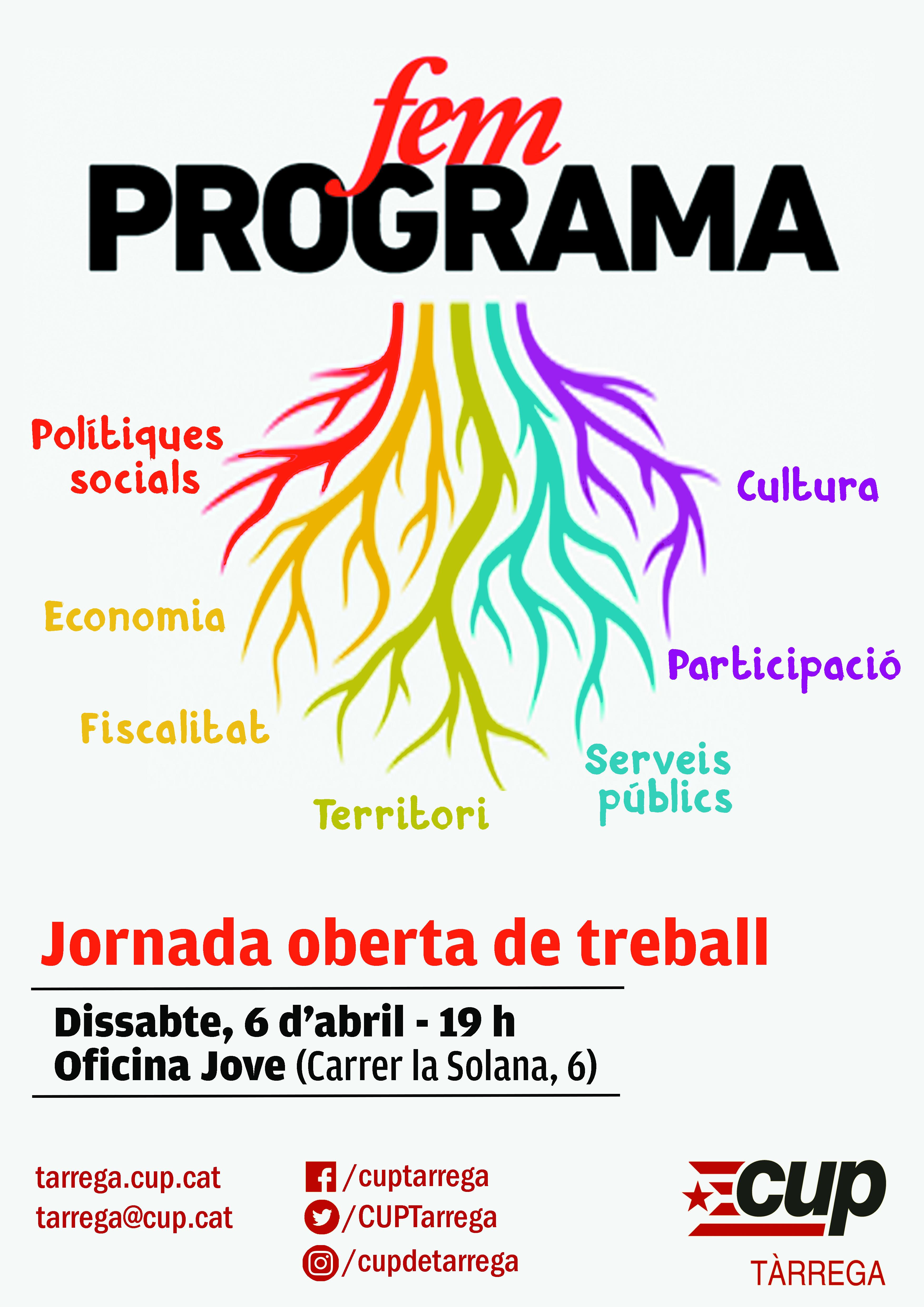 La CUP de Tàrrega definirà el programa en una jornada de treball