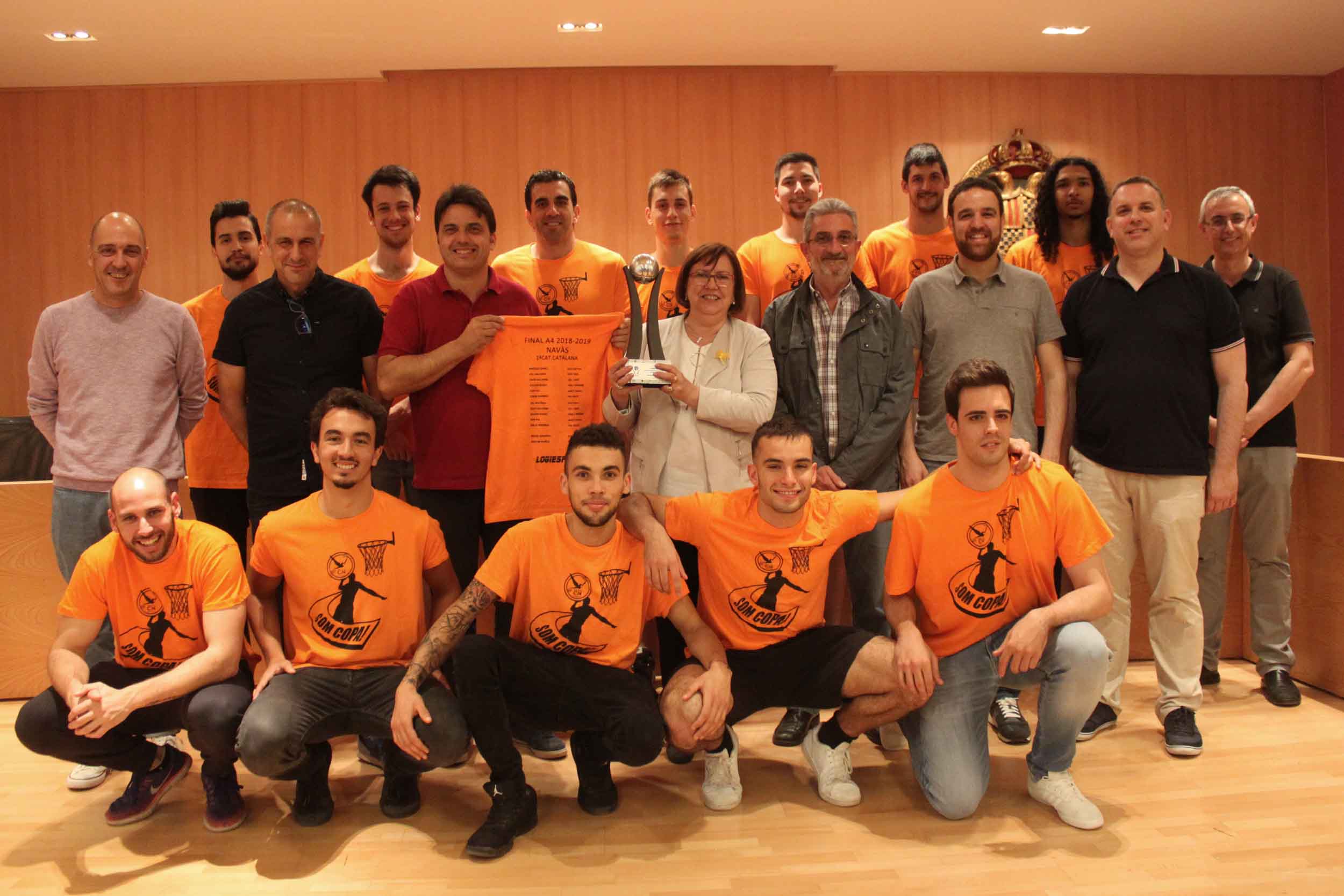 L’Ajuntament de Tàrrega homenatja l’equip Sènior Masculí del Club Natació Tàrrega, campió de Primera Catalana de Bàsquet