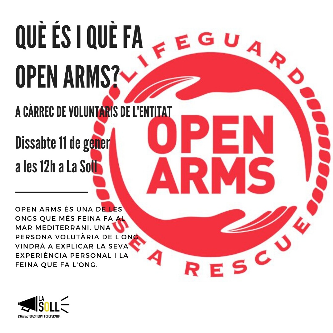 Open Arms farà una xerrada a La Soll de Tàrrega aquest divendres 7 de febrer a les 20h