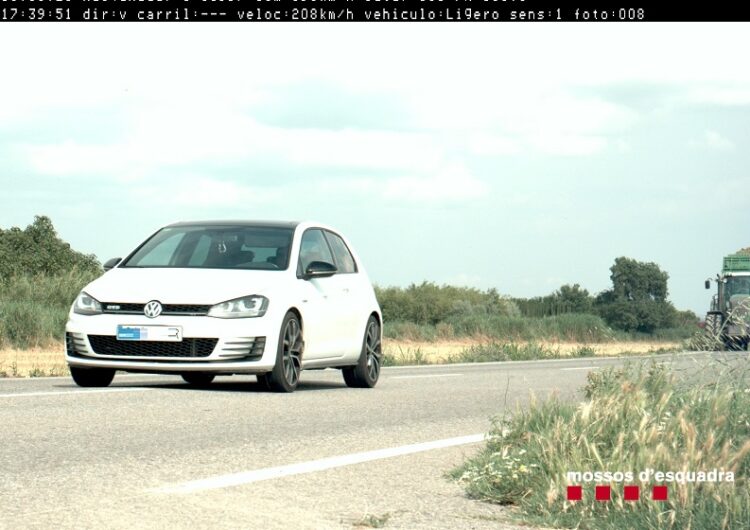 Els Mossos d’Esquadra denuncien penalment un conductor per circular a 208 km/h per la C-53 a l’Urgell
