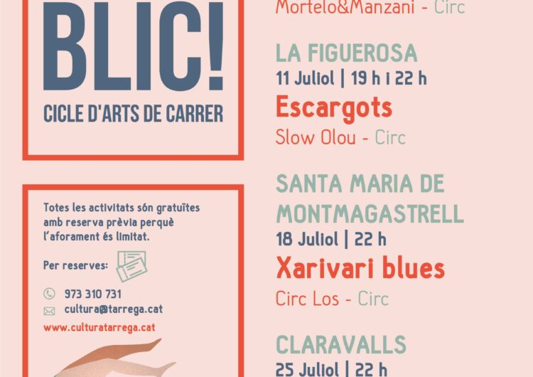 Cicle estival d’arts escèniques del 4 al 25 de juliol en pobles del municipi de Tàrrega