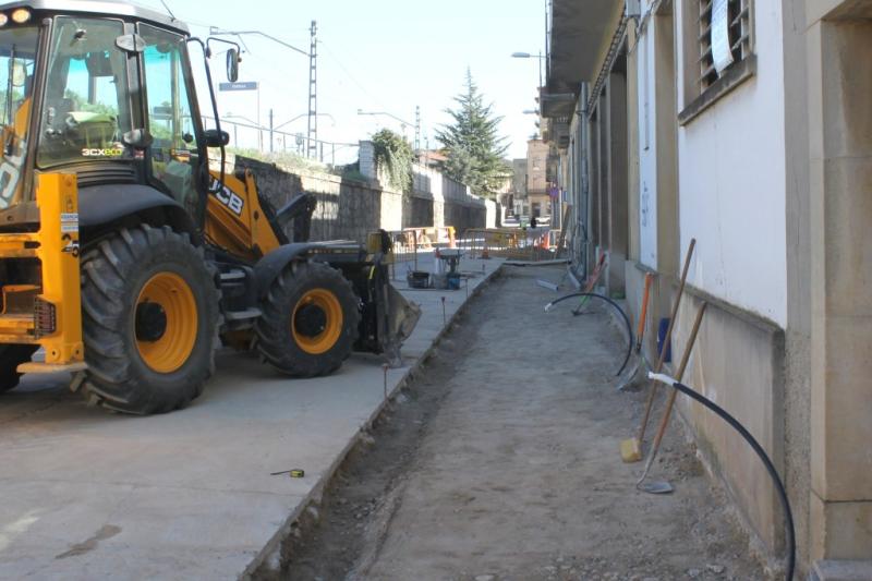 Les obres que s'estan realitzant al carrer del Segle XX de T&agrave;rrega