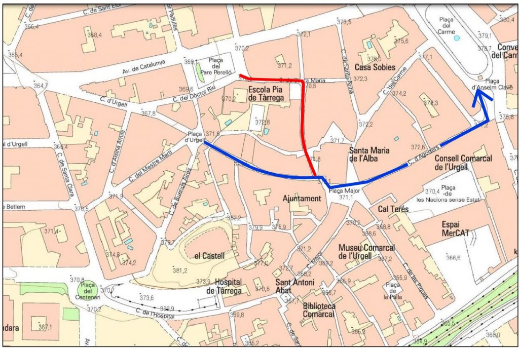 Plànol de les afectacions viàries