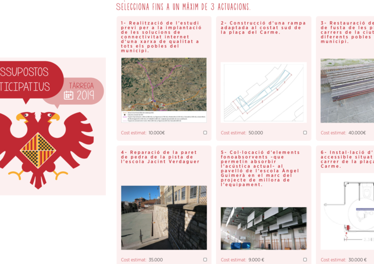 Un miler de persones ja ha votat als primers Pressupostos Participatius de Tàrrega