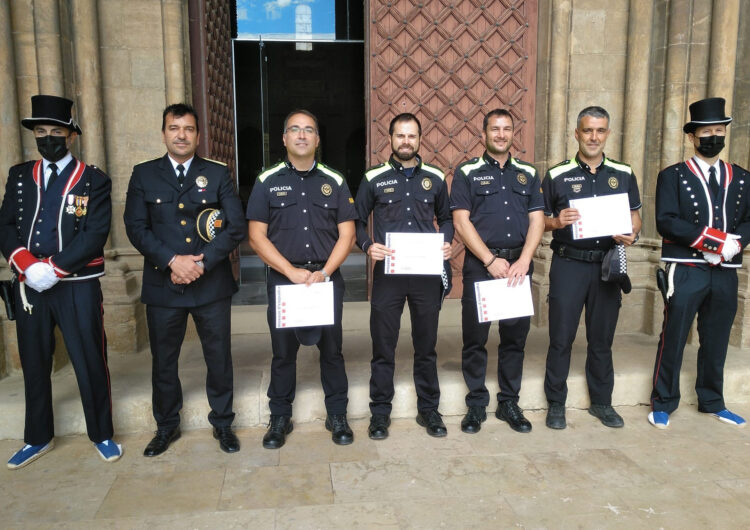 Quatre agents de la Policia Local de Tàrrega, distingits amb felicitacions en el marc del Dia de les Esquadres