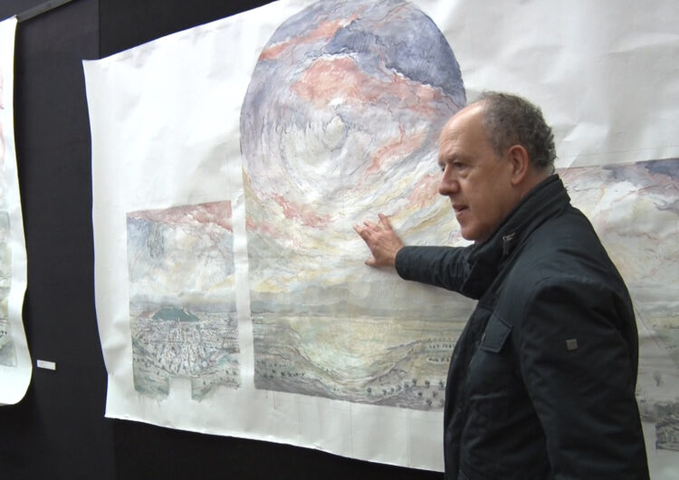 Josep Minguell inicia la fase final de les pintures al fresc de Santa Maria de l’Alba de Tàrrega