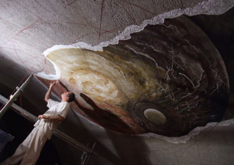 Josep Minguell finalitza a Tàrrega un dels majors conjunts de pintura mural al fresc del món