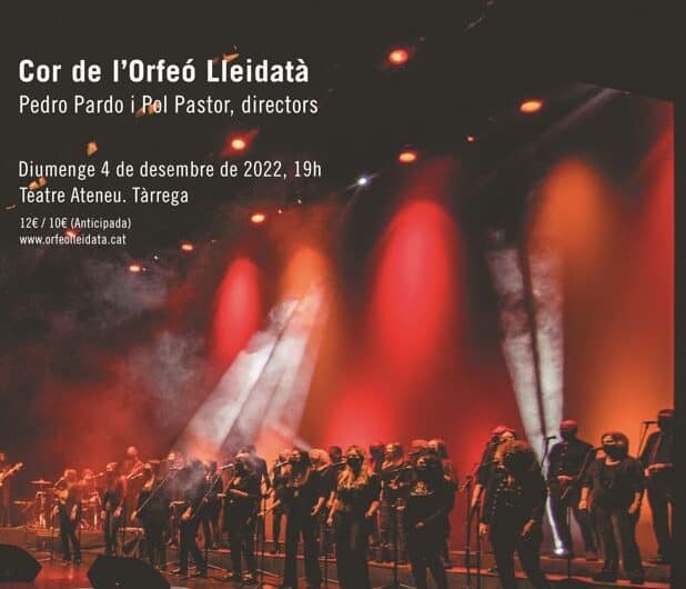El Teatre Ateneu de Tàrrega acollirà l’espectacle ‘Songs & hits’ de l’Orfeó Lleidatà