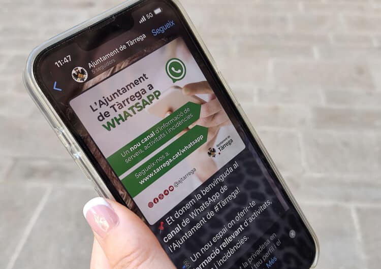L’Ajuntament de Tàrrega obre un canal de WhatsApp per informar d’incidències, serveis i activitats rellevants