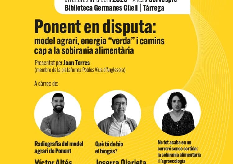 Model agrari, energia verda i camins cap a la sobirania alimentària